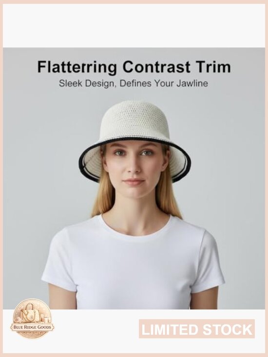 Straw Bucket Hat UPF 50+ Sun Protection Packable Adjustable Summer Holiday main image 4
